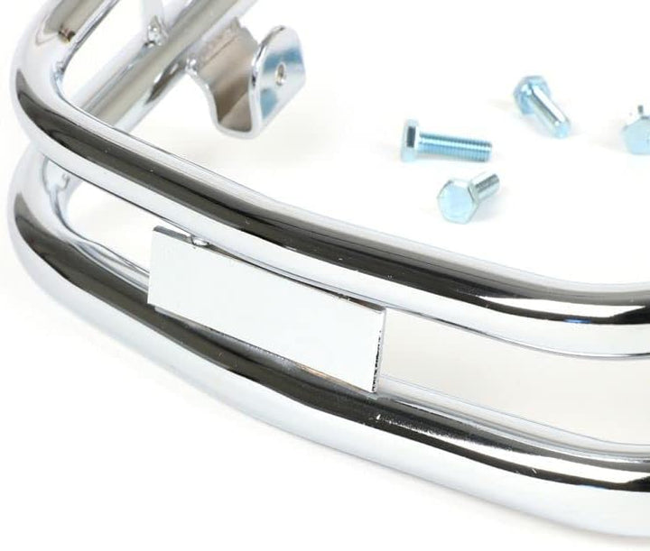 MOTO NOSTRA Stossstange vorne Doppelrohr chrom kompatibel für Vespa PX80-200, LML Star, Stella Ersat