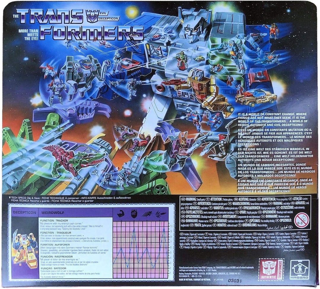 Transformers Moderne Figur 2021 in Retro Verpackung Decepticon Headmaster Weirdwolf mit Monxo