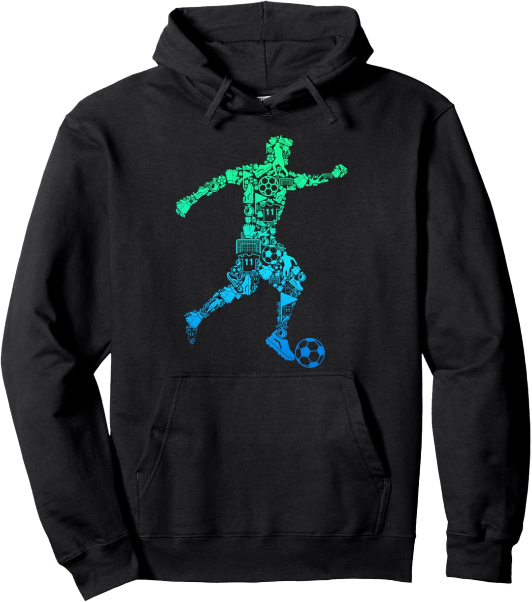 Fussball Fussballer Jungen Kinder Pullover Hoodie