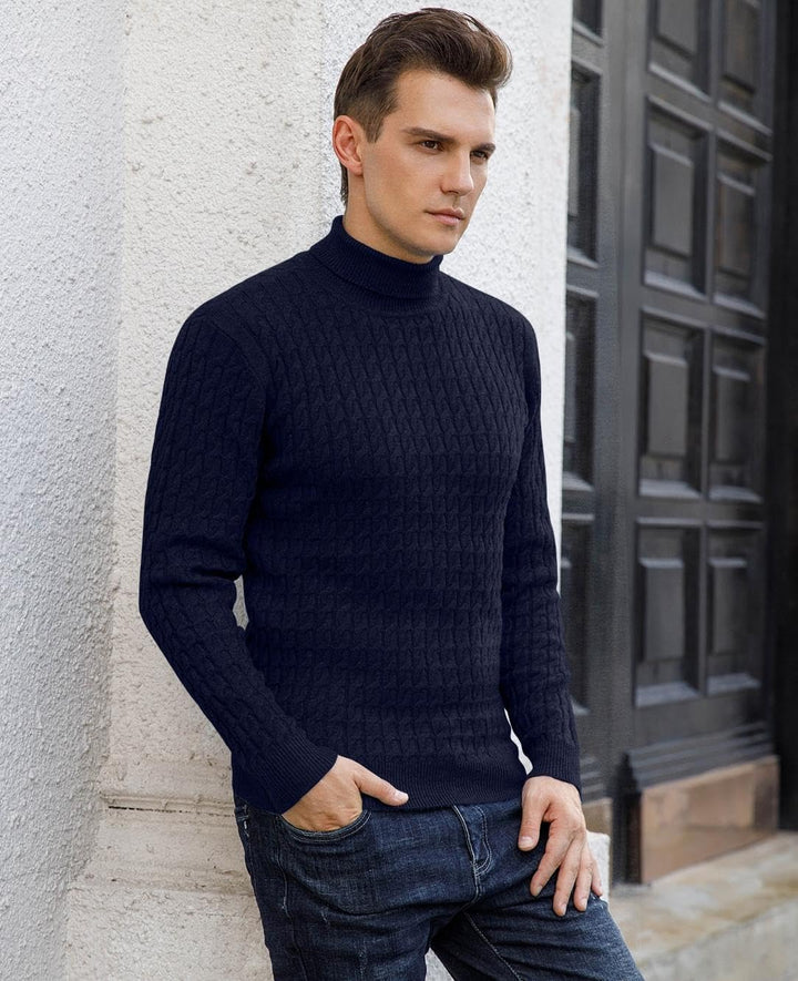 Hisir Rollkragenpullover Herren Klassischer Pullover Herren Warmer Winter Slim Fit Strickpullover Pu