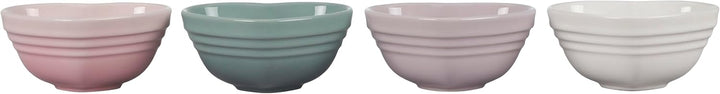 Le Creuset Mini-Herz-Schalen aus Steingut, 4 Stück, gemischte Farben