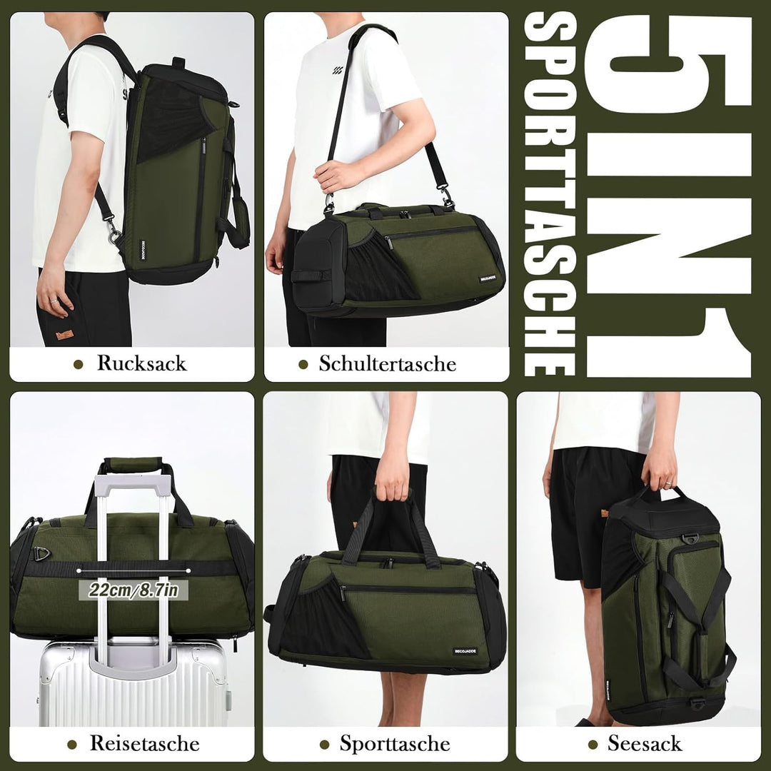 BECOJADDE Sporttasche Herren 40L Gross Sporttaschen Reiserucksack Mehrere Taschen Rucksack mit Schuh