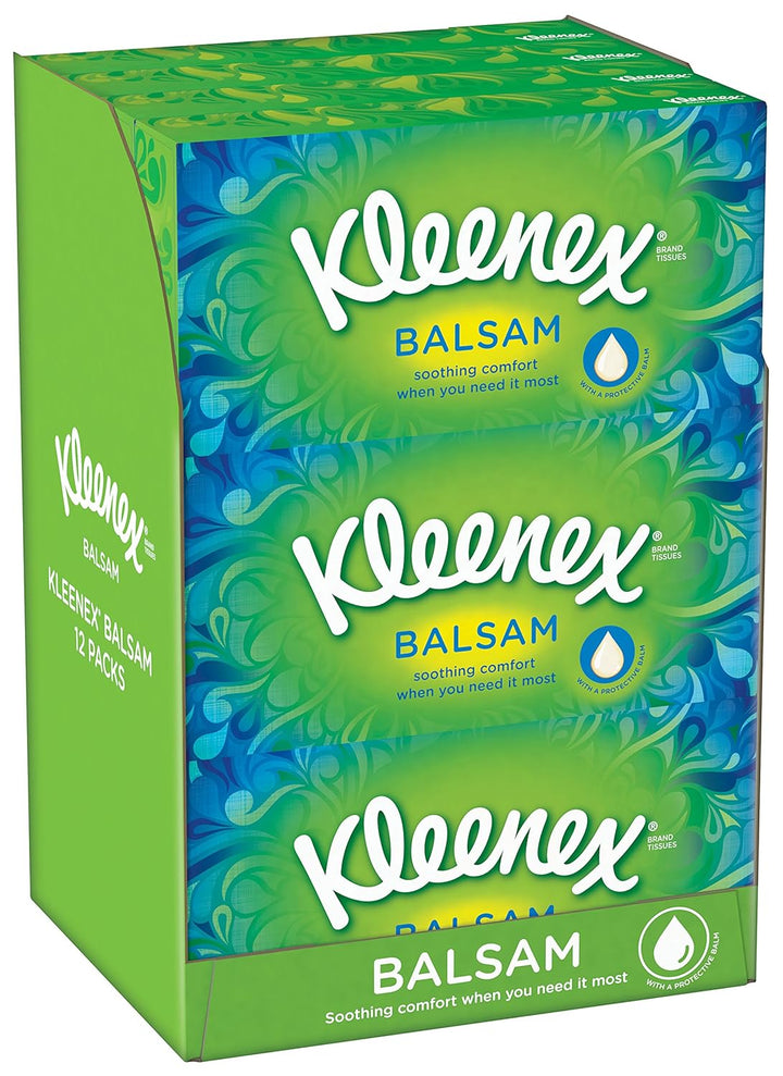 Kleenex Balsam Taschentücher - Packung mit 12 Stück 12 Stück (1er Pack), 12 Stück (1er Pack)