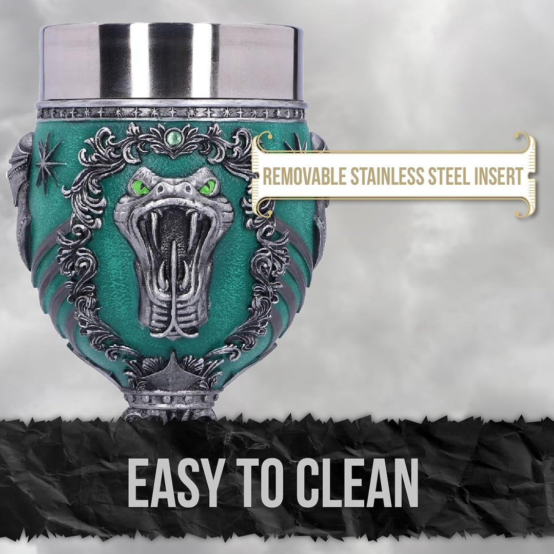 Nemesis Now Harry Potter Slytherin Hogwarts House Collectable Goblet, Harz, Grün Silber, 1.25 picome