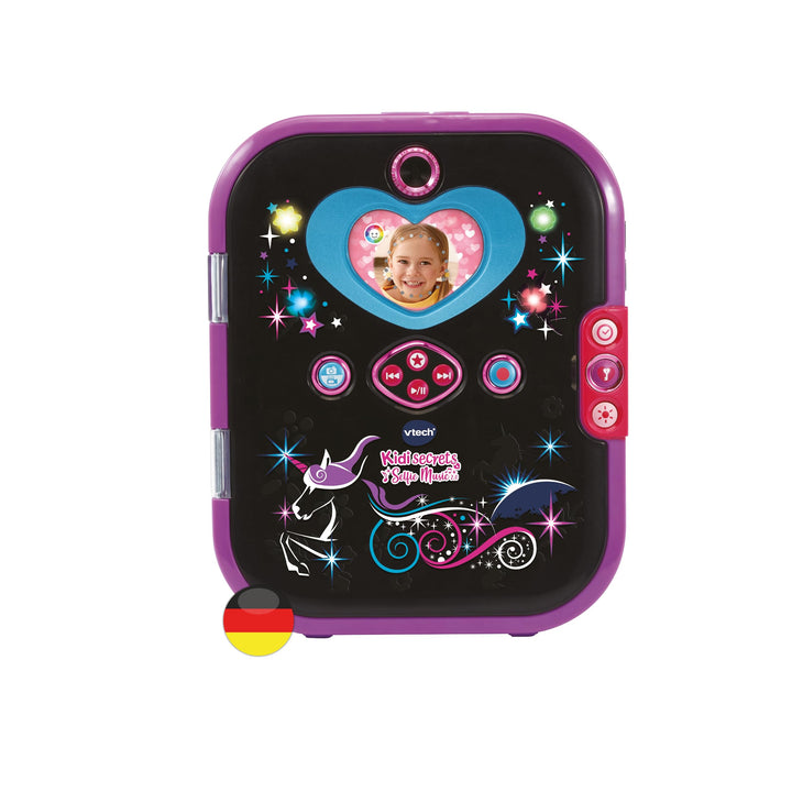 VTech Kidisecrets Selfie Music 2.0 black – Kindertagebuch mit 2 Kameras, MP3-Player, Gesichtserkennu