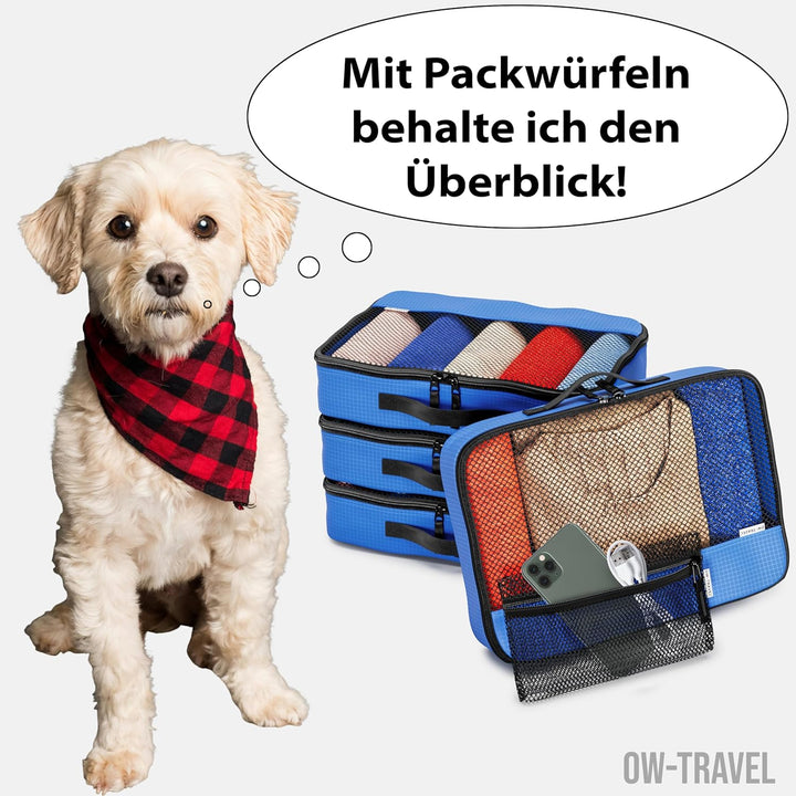 OW-Travel Einfach zu Organisierende Packtaschen für Koffer Medium Kleiderlagerung mit Reisewürfeln e