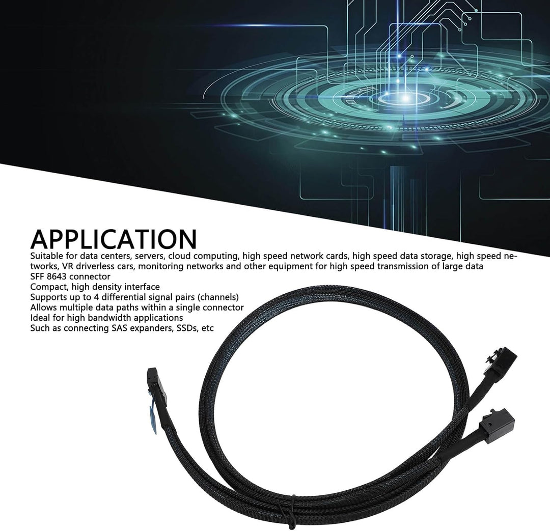für MCIO 8i zu 2 SFF 8643 Kabel, PCIe 5.0 für Server Data Center 31,5 Zoll, für MCIO X8 zu SAS HD SF