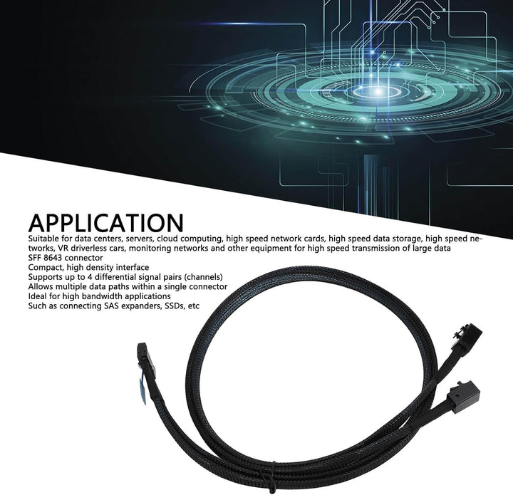 für MCIO 8i zu 2 SFF 8643 Kabel, PCIe 5.0 für Server Data Center 31,5 Zoll, für MCIO X8 zu SAS HD SF