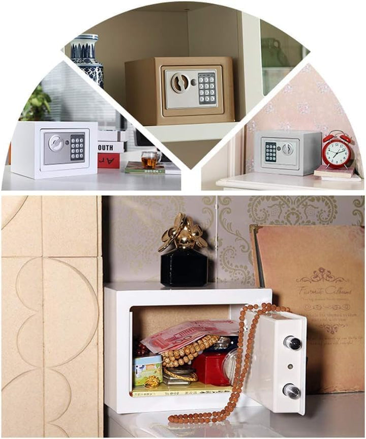 Nictemaw Digital Elektronischer Safe Tresor Möbeltresor Elektronikschloss mit Schlüssel, Grau