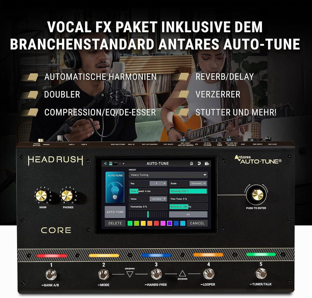 HeadRush Core - Gitarre und Vocal Multi Core Effekt Amp Modelling Prozessor mit Cloning, Looper, Ant