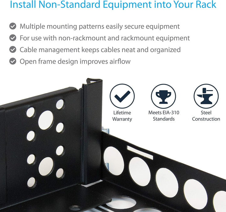 StarTech.com 2 HE Universal Server Rack Schienen - TAA-konforme Server Montageschienen mit einstellb