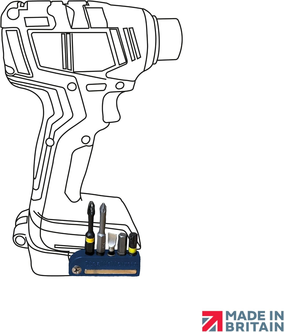 StealthMounts Bosch 18v Schwarz magnetischer Bit-Halter | Bit Organizer für Bohrer | Idealer Bit-Hal