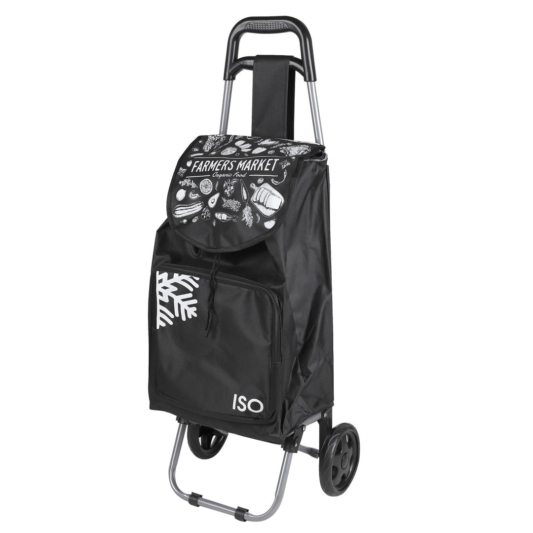 ELEPSO Einkaufstrolley mit Kühlfach 35L schwarz – Einkaufswagen leicht & stabil – Shopping Trolley f