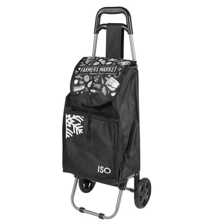 ELEPSO Einkaufstrolley mit Kühlfach 35L schwarz – Einkaufswagen leicht & stabil – Shopping Trolley f
