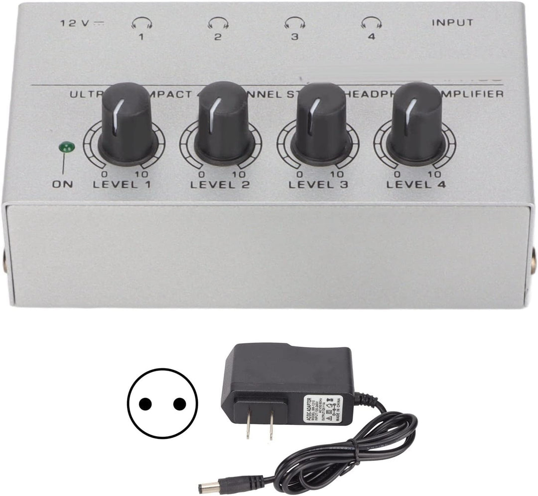 PUSOKEI Kopfhörerverstärker 4-Kanal-Stereo-Kopfhörer-Splitter, Extrem Rauscharmer, Kompakter Kopfhör
