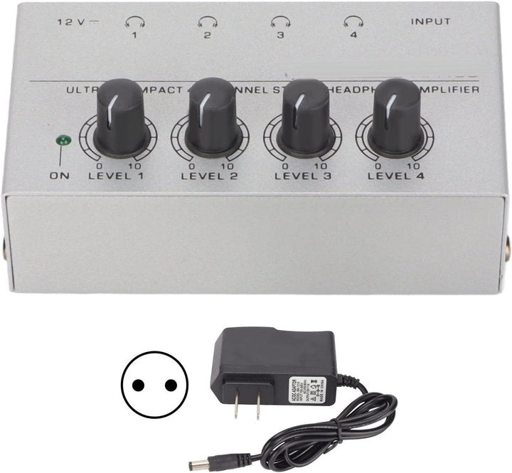 PUSOKEI Kopfhörerverstärker 4-Kanal-Stereo-Kopfhörer-Splitter, Extrem Rauscharmer, Kompakter Kopfhör