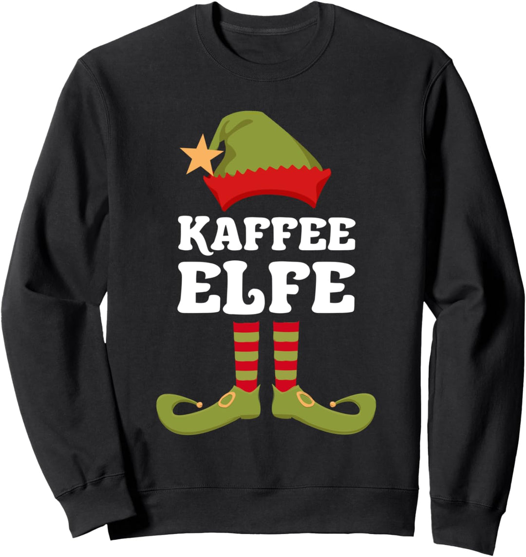 Kaffee Elfe Weihnachtself Weihnachten Sweatshirt