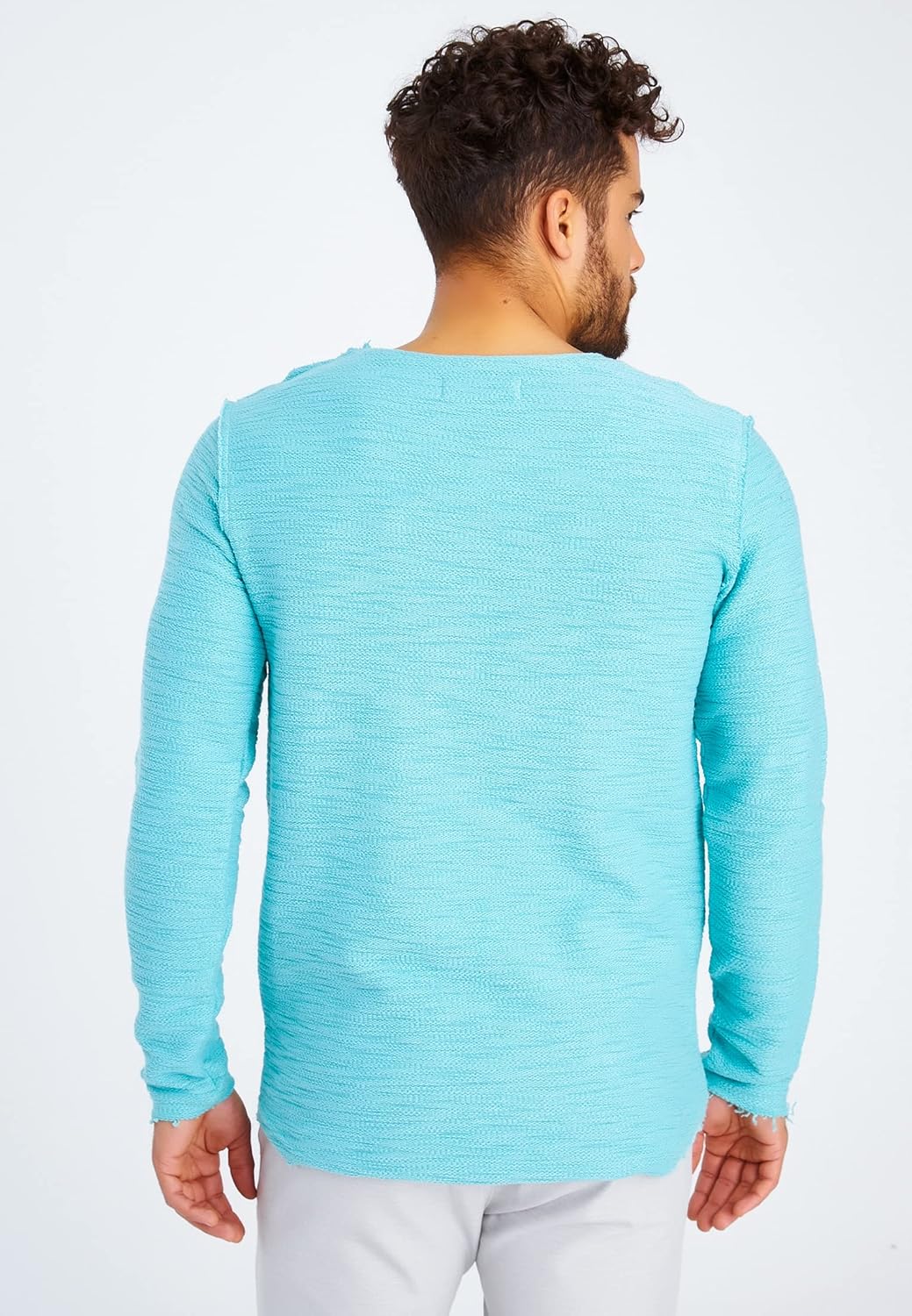 Leif Nelson Herren Pullover Rundhals-Ausschnitt Schwarzer Männer Longsleeve dünner Pulli Sweatshirt