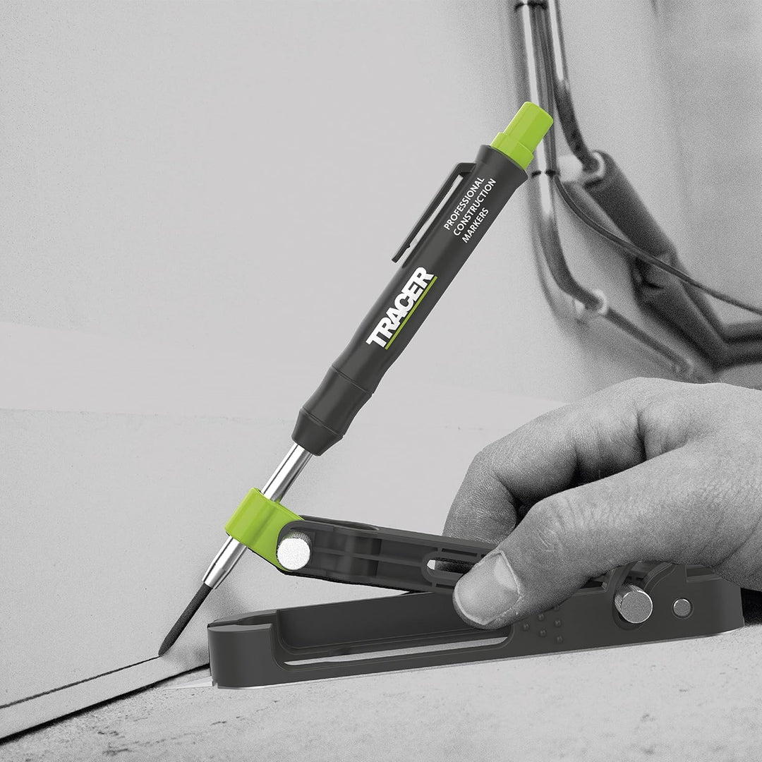 Tracer ProScribe Tool mit Tieflochmarker Bleistift, 6 x Ersatzminenhalter und Tragetasche (Multi-Fun