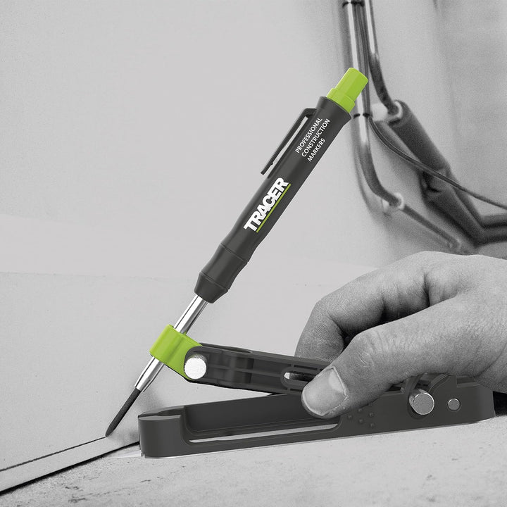 Tracer ProScribe Tool mit Tieflochmarker Bleistift, 6 x Ersatzminenhalter und Tragetasche (Multi-Fun