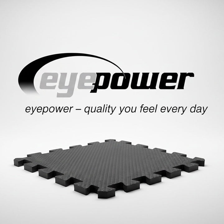 eyepower 1.7qm Bodenschutzmatte Fitness - 18 Bodenplatten 30x30 - Homegym Fitnessmatte - Bodenmatten