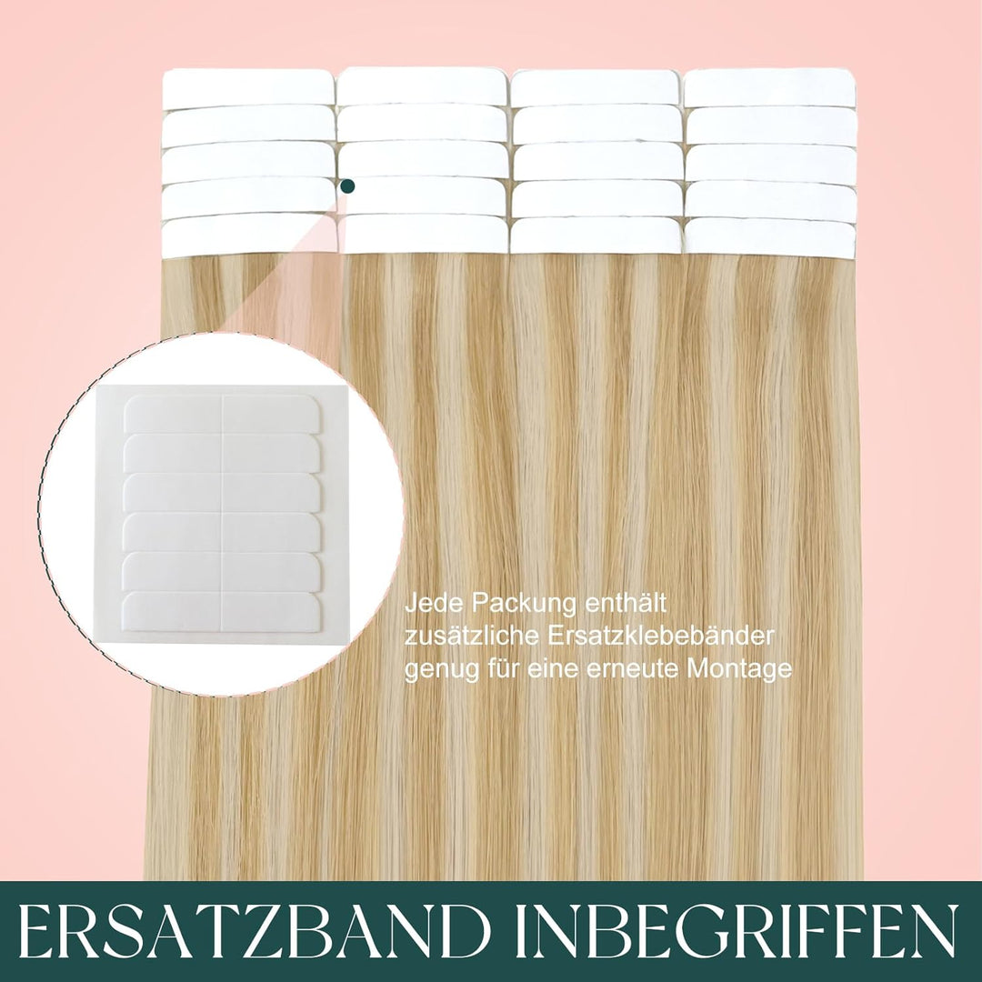 Easyouth Tape in Extensions Echthaar Ombre Extensions Tape in Echthaar 24 Zoll 50g Farbe Honigblond
