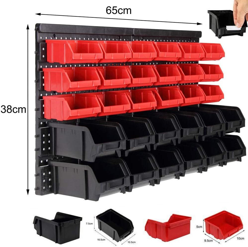 BAKAJI Wandpaneel mit 32 Box, 65 x 38 cm, Mehrfarbig