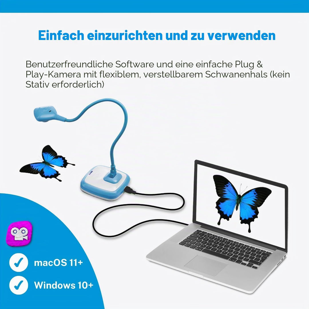 HUE Animation Studio Pro Stop-Motion Komplett-Set (Full HD 1080p Flex-Hals Kamera, Software, Buch) f
