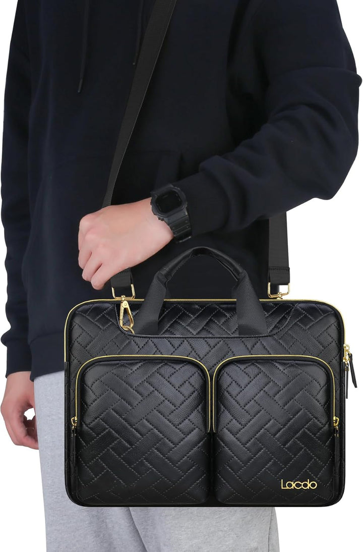Lacdo 360° Rundumschutz Laptop Schultertasche Hülle für Acer HP Dell ASUS Laptop 15-15.6 Zoll, Acer