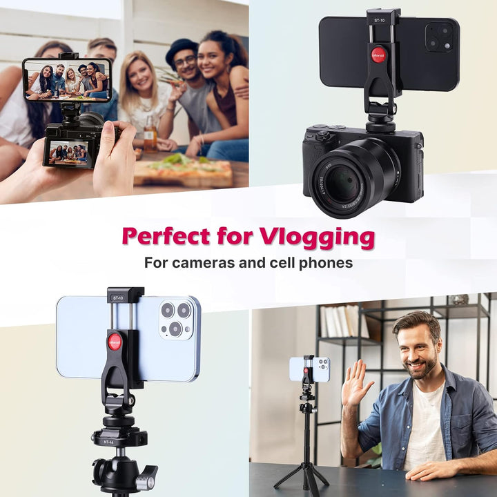 ULANZI ST-10 Metall Handyhalterung Handy Stativ Adapter Zubehör Tripod Selfie Stick Smartphone Halte
