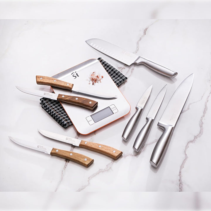 San Ignacio Compact - Set von 4 Fleischmessern - Hergestellt in Edelstahl - Mattes Finishblatt - Aca