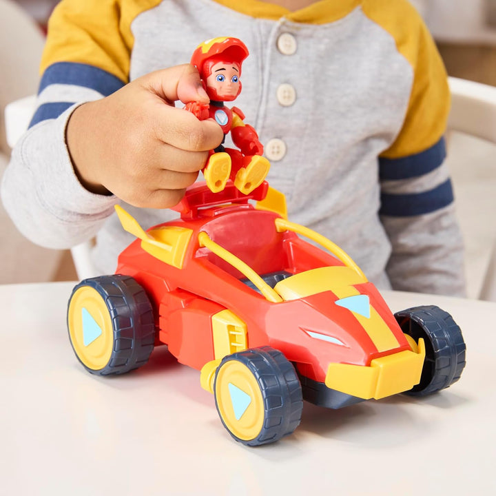 Marvel Iron Man and his Awesome Friends 2-In-1 Mech-Anzug & Fahrzeug, Action-Figur & Fahrzeug, Red,