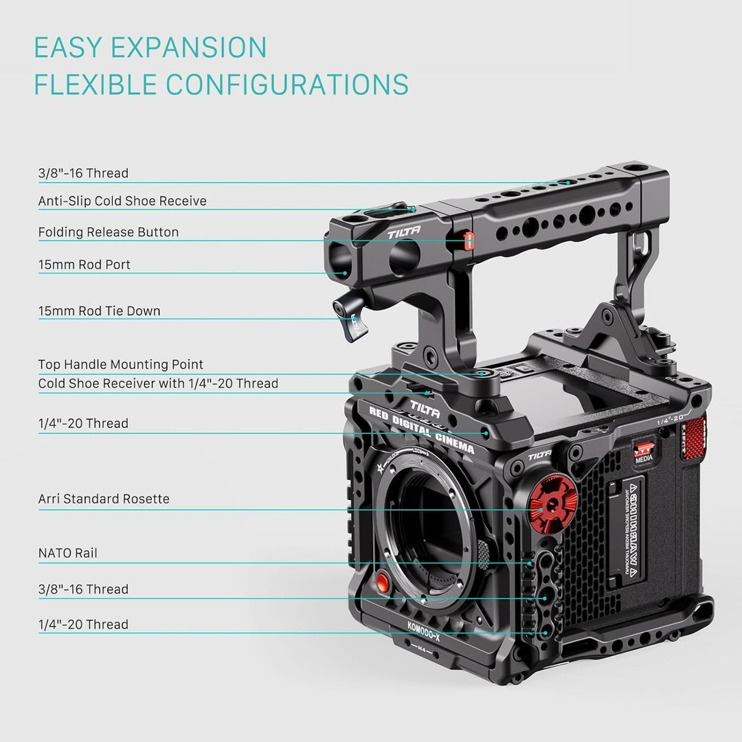 Tilta Kompletter Kamerakäfig kompatibel mit RED KOMODO-X mit Objektivadapter Unterstützung und Schne