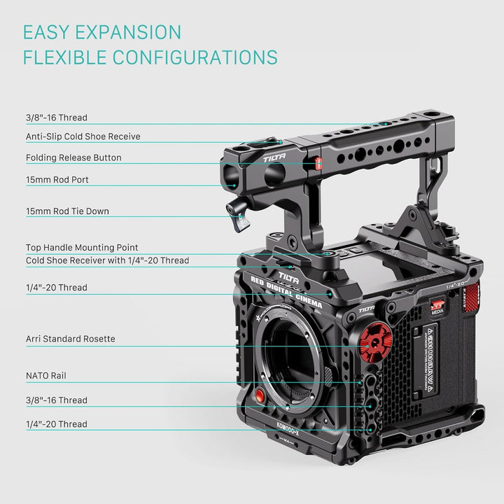 Tilta Kompletter Kamerakäfig kompatibel mit RED KOMODO-X mit Objektivadapter Unterstützung und Schne