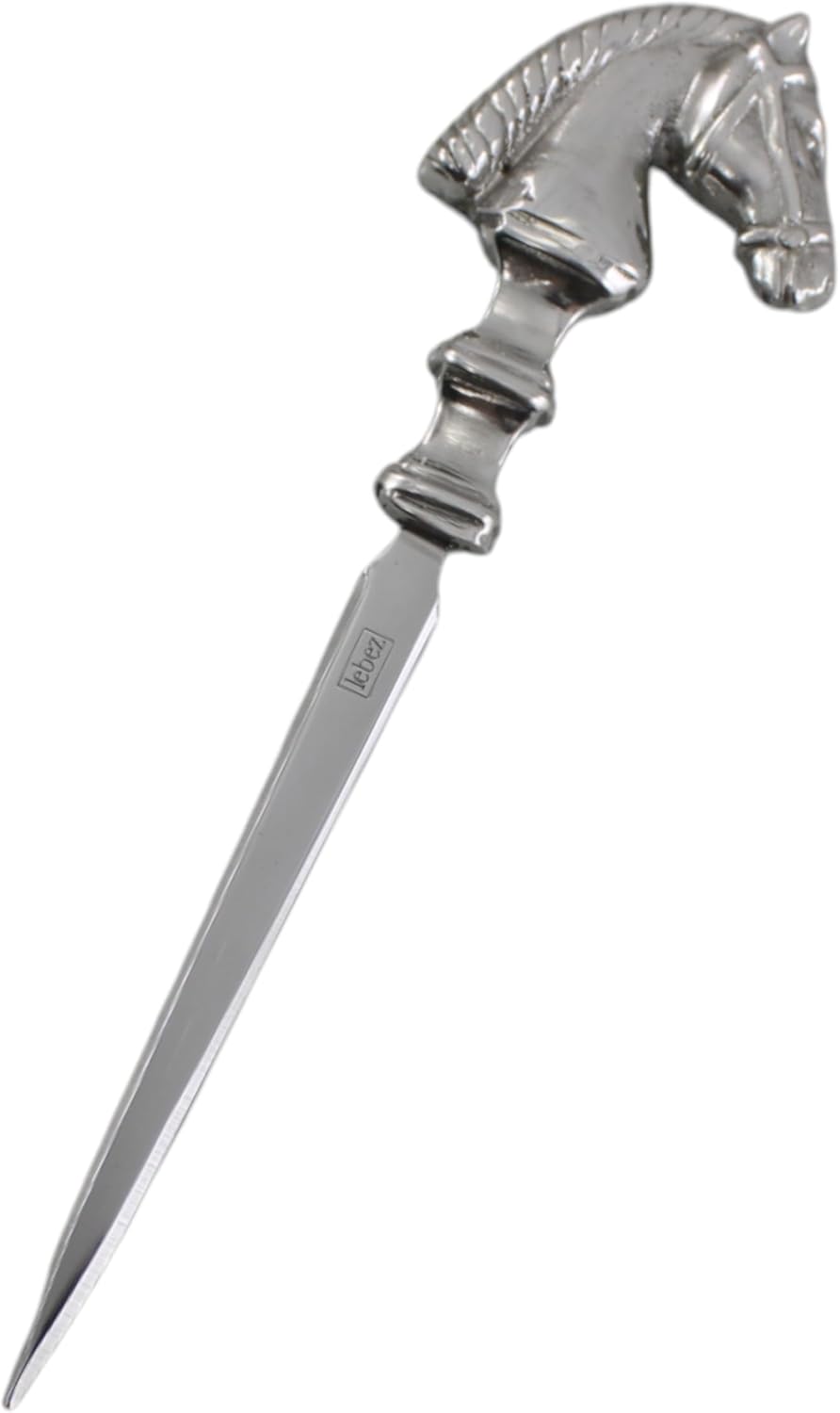 Cavagnini, Eleganter Brieföffner aus Edelstahl und Zinn, inklusive Geschenkbox (Pferd) Cavallo, Cava