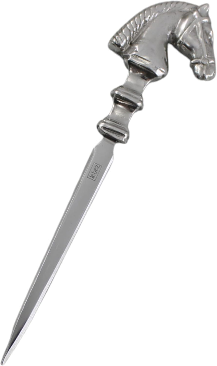 Cavagnini, Eleganter Brieföffner aus Edelstahl und Zinn, inklusive Geschenkbox (Pferd) Cavallo, Cava