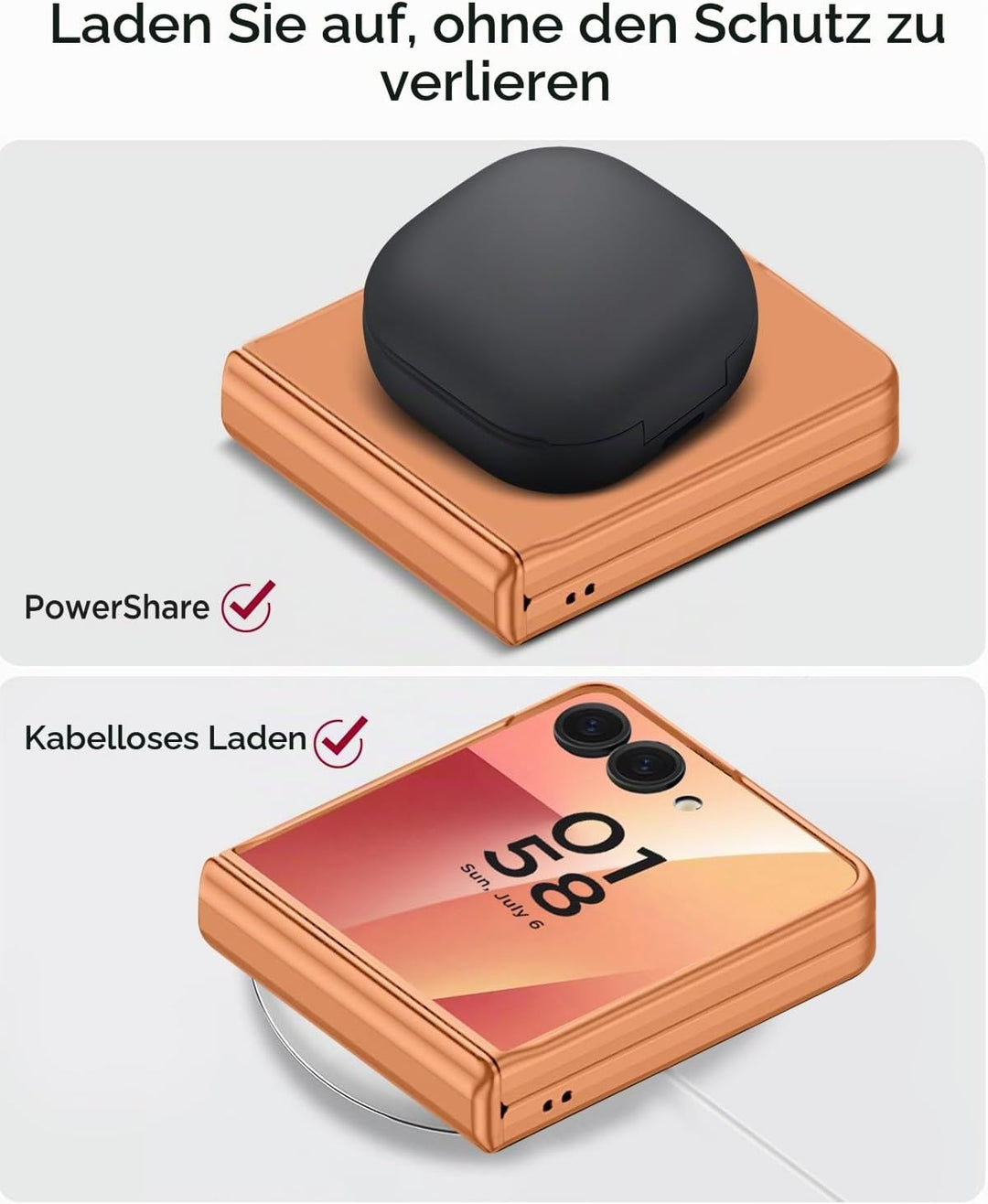 Miimall Kompatibel mit Samsung Galaxy Z Flip 7 Hülle mit Scharnierschutz Magnetischer [Externer Bild