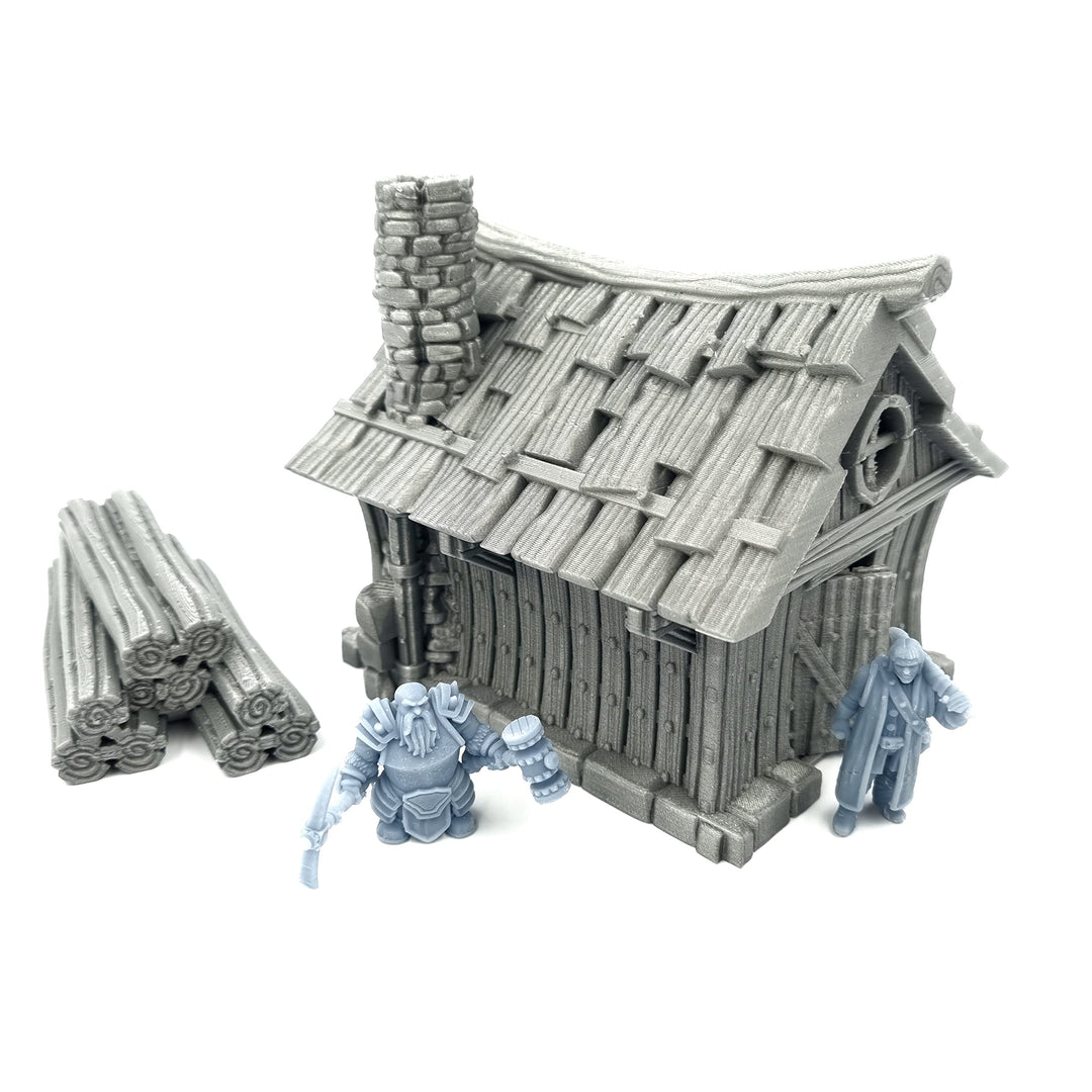 QP3D – Zwerghüttenhaus – Fantasy-Kampfbau-Gelände Landschaft für Tischplatte und RPG, 28–32 mm, Mini