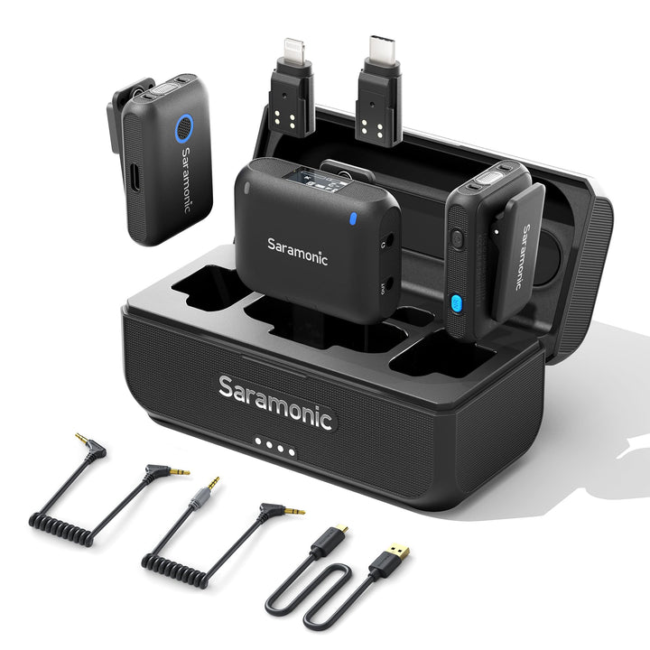 Saramonic Blink500B2+ Lavalier Mikrofon Kabellos, Lavalier Funkmikrofon Handy für iPhone 15 Android