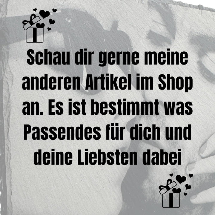 SMARTHAAS Personalisierte Schieferplatte mit Foto - Schiefertafel - Individueller Lasergravur mit Wu