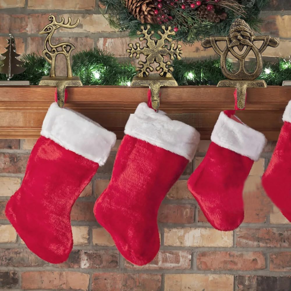 YWZHENYU 4 Stück Weihnachtsstrumpfhalter, langlebige Strumpfaufhänger Haken für Kaminsims, Kamin, Sc