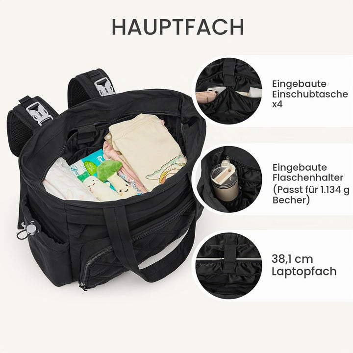 G4Free Packbare Sling-Tragetasche Wickeltasche Schwarz, Schwarz