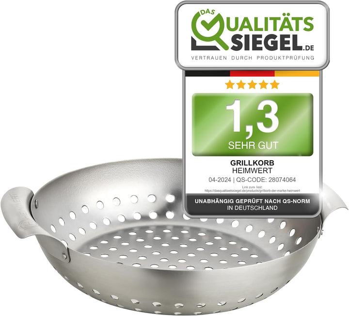 HEIMWERT Hochwertiges Premium Edelstahl Grillkorb 3er Set - Die hochrobusten und universell einsetzb
