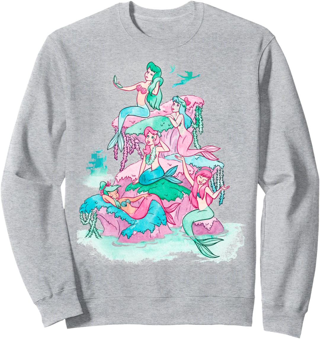 Disney Peter Pan Mermaids Watercolor Retro Sweatshirt