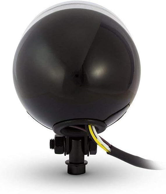 Alchemy Parts 4 1/2" Glänzend Schwarz & Chrom Scheinwerfer 12V 55W für Massgefertigt Projekt Motorra