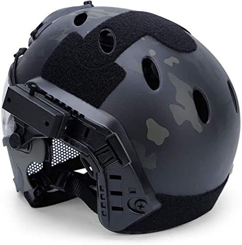 Taktischer Airsoft PJ Helm F22, EIN Integral-Schutzhelm Mit Abnehmbarer Maske Und Brille, Outdoor-Re