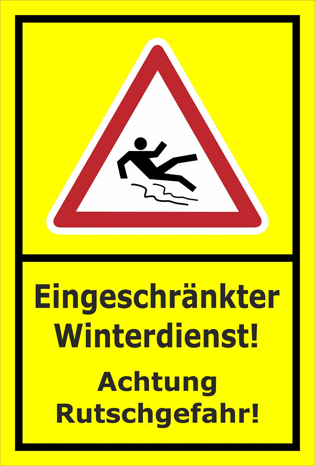 Melis Folienwerkstatt Schild Eingeschränkter Winterdienst - 60x40cm - Bohrlöcher - 3mm Aluverbund –
