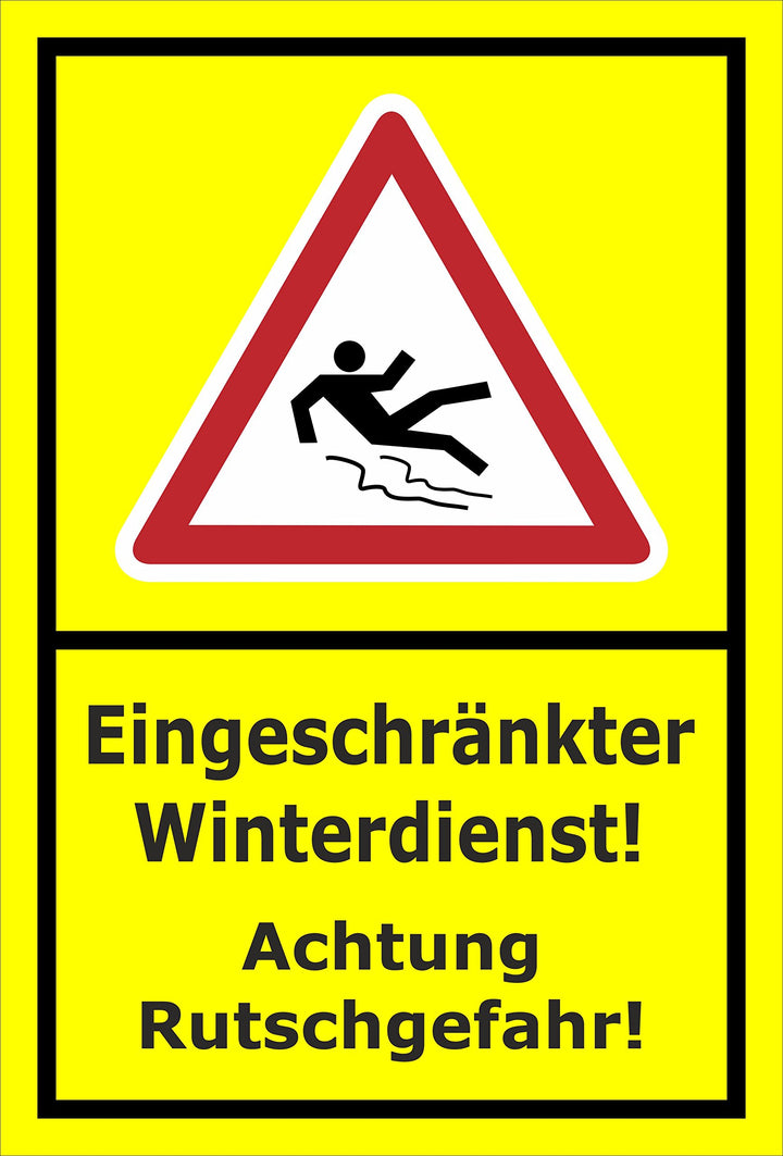 Melis Folienwerkstatt Schild Eingeschränkter Winterdienst - 60x40cm - Bohrlöcher - 3mm Aluverbund –