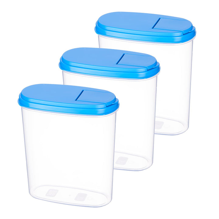 MiraHome Schüttdose für Müsli 2L 3er Set Blau – Vorratsdosen mit Deckel luftdicht – Frischhaltedosen