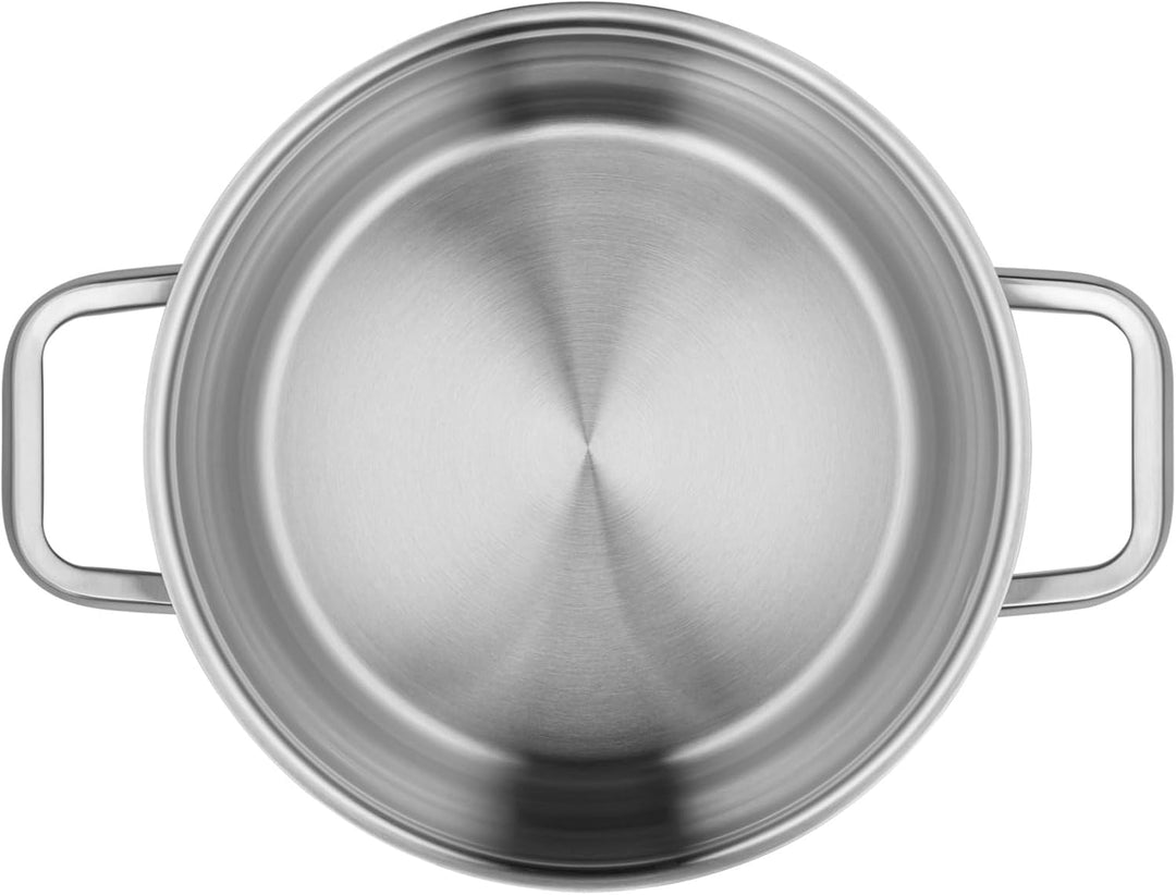 WMF Iconic Kochtopf gross 22cm, Metalldeckel, Fleischtopf Induktion 4,7l, grosser Topf, Cromargan Ed